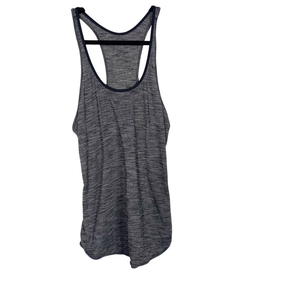 Lululemon Womens 2 Heather Gray Spacedye Racerback Scoop Neck Tank Top Workout